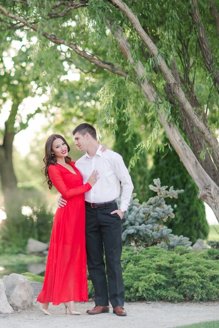 Joann & Sam The little Red Dress Engagement Session on Windsor Detroit Border